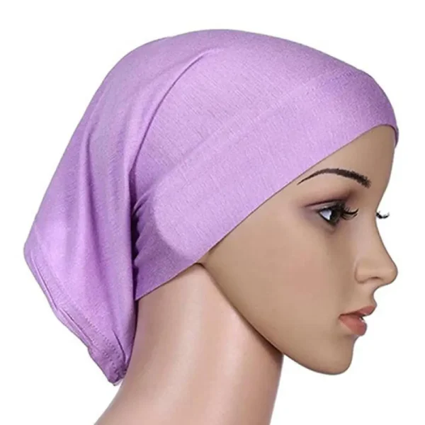 المرأة الحجاب المسلمين بلون قبعة قطنية مرنة تنفس الحجاب تحت وشاح شال قبعة 2021 - Image 3