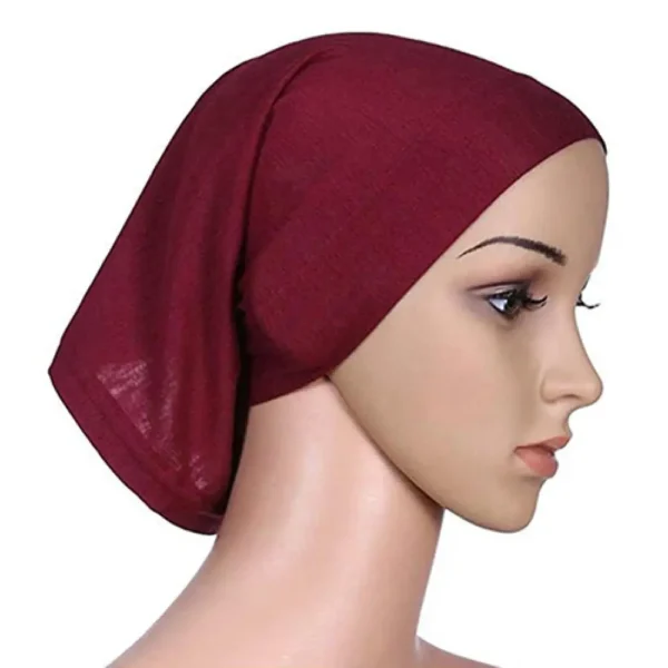 المرأة الحجاب المسلمين بلون قبعة قطنية مرنة تنفس الحجاب تحت وشاح شال قبعة 2021 - Image 5