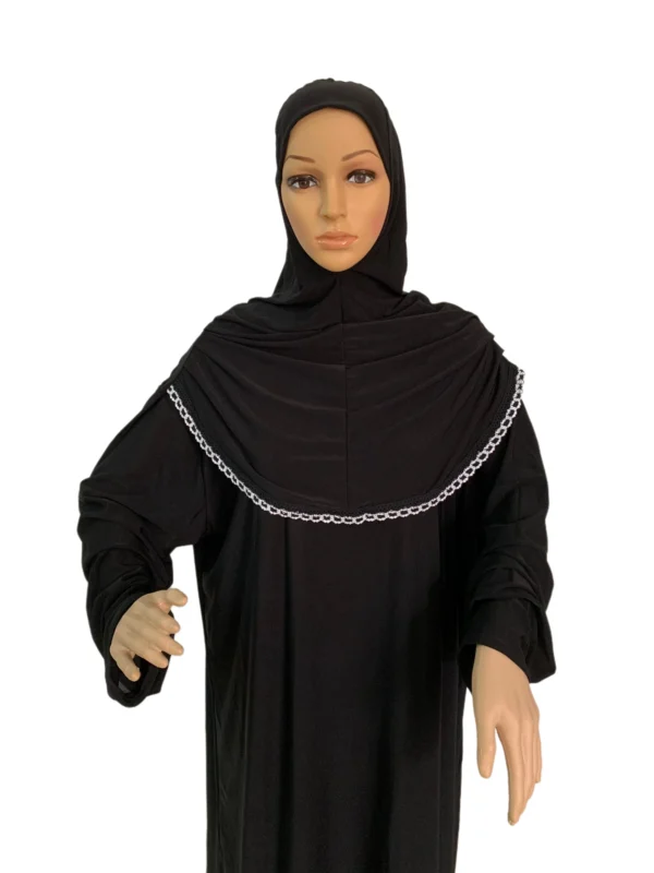 H118 فستان إسلامي مقاس حر مع حجاب مرفق صلاة خيمار قفطان بورقع عباية رداء حجاب ملابس الشرق الأوسط - Image 6