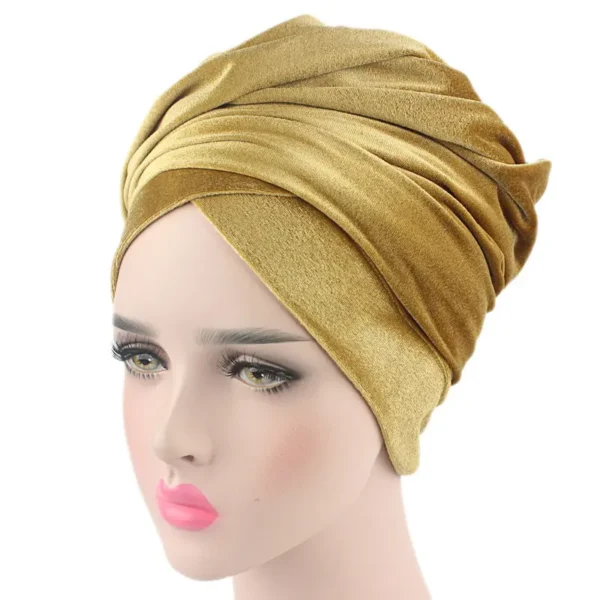 حجاب مخملي أحادي اللون قبعات عمامة للنساء ، وشاح رأس إسلامي ، قبعة ، ذيل طويل ، لفافات إغريقية ، قبعة إسلامية ، غطاء رأس ، غطاء رأس - Image 5