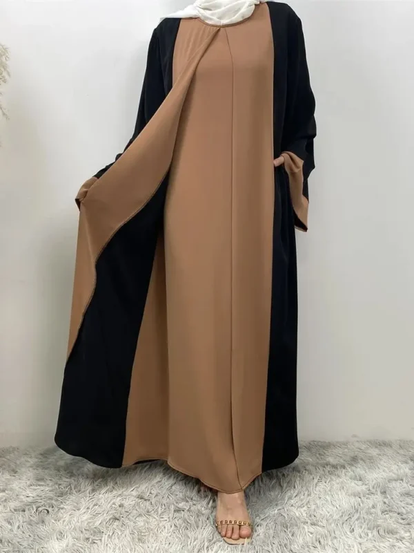 رمضان عيد عباية إسلامية دبي فاخرة الربط وهمية قطعتين عبايات للنساء قفطان فستان متواضع الإسلام قفطان ماروكين فام - Image 5