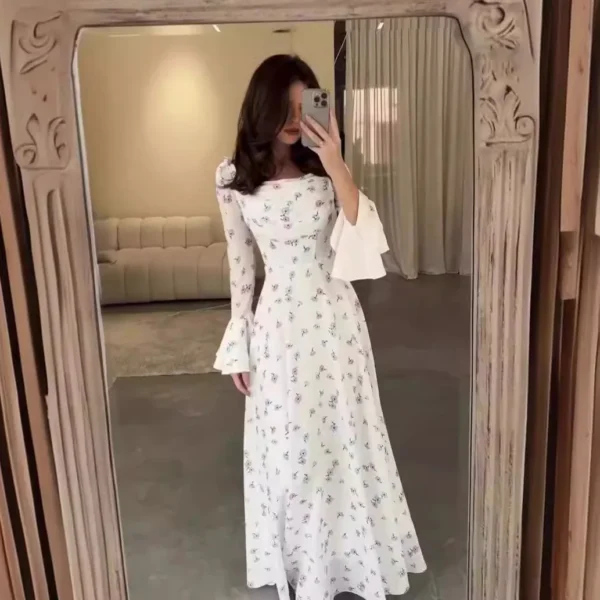 عباية بطبعة زهور للنساء ، عيد ، فساتين إسلامية ، قلابية ، رداء طويل ، رمضان ، مغربي ، دبي قفطان ، عربي ، حفلة إسلامية ، عبايات - Image 2