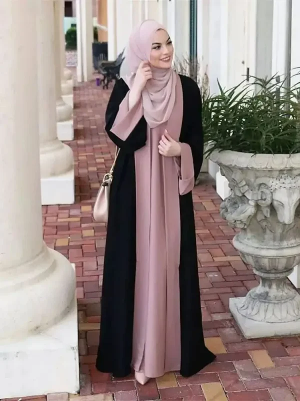رمضان عيد عباية إسلامية دبي فاخرة الربط وهمية قطعتين عبايات للنساء قفطان فستان متواضع الإسلام قفطان ماروكين فام