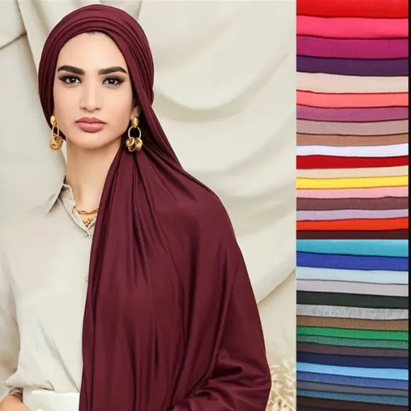 حجاب بلون الحلوى للنساء ، وشاح رأس أنيق ، شال كلاسيكي ، عمامة مرنة ، أوشحة كبيرة ، غلاف رأس مقاوم للرياح ، عصابات