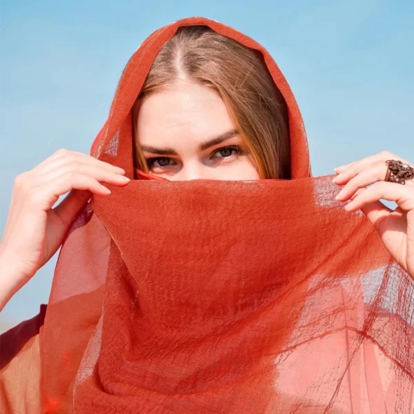 حجاب قطن مخلوط للنساء ، وشاح مجعد ، وشاح رأس ملفوف ، جلباب إسلامي رمضان ، شال ، قطن ، مواسم ، 6 - Image 2