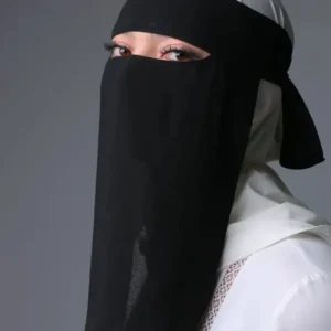 أسود الديكور الشيفون وشاح للنساء ، مسلم غطاء الوجه الحجاب ، وشاح الإسلامية ، المرأة الصلاة ، اللؤلؤ الوجه ، جودة عالية