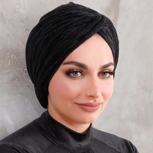 حجاب داخلي إسلامي لامع للنساء، حجاب عمامة فوري للتهوية، قبعات نسائية بتصميم إسلامي خفيف الوزن (31 جرام) - Image 2
