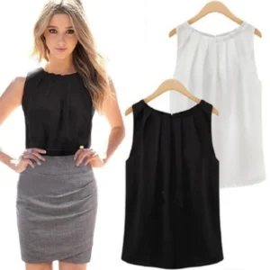 السفر العمل بلوزة المرأة بلوزة الصيف الجديدة أزياء أكمام جولة الرقبة بلوزة شيفون القماش Vestidos