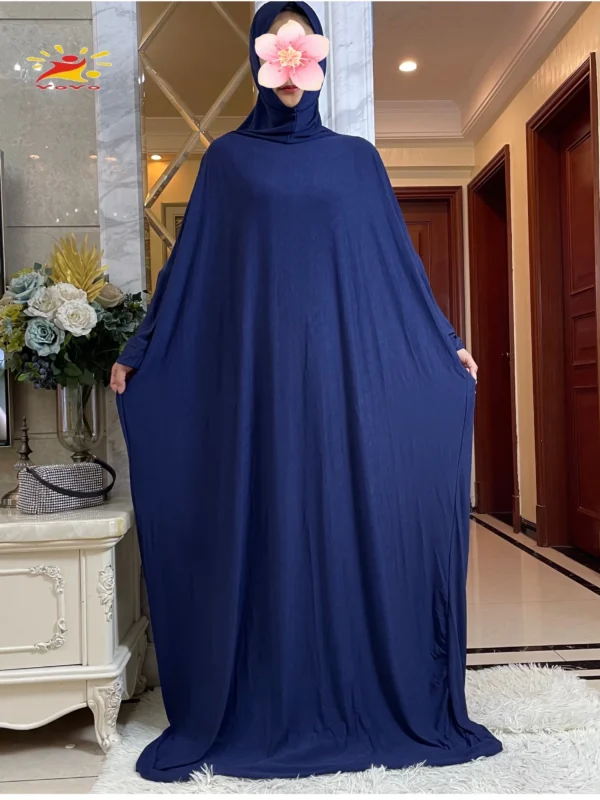 جديد قطعة واحدة رمضان مسلم الصلاة الحجاب ملابس المرأة عادية مقنع عباية غطاء كامل فستان بكم طويل الإسلام دبي رداء متواضع - Image 3