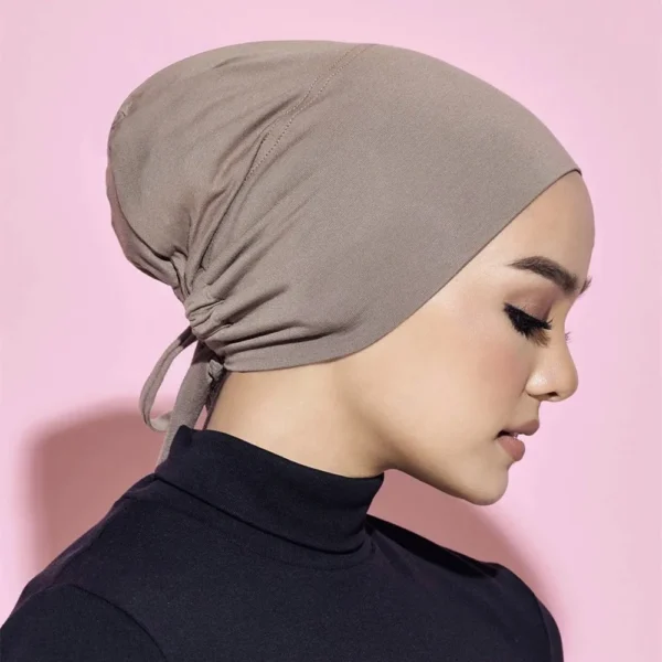 الحجاب الإسلامي الحجاب بونيه الإناث قبعة عمامة السيدات عقال قبعة المرأة المسلمة تحت وشاح قبعات لينة القطن الحجاب الداخلي - Image 6