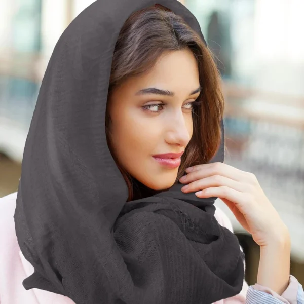 حجاب قطن مخلوط للنساء ، وشاح مجعد ، وشاح رأس ملفوف ، جلباب إسلامي رمضان ، شال ، قطن ، مواسم ، 6 - Image 3