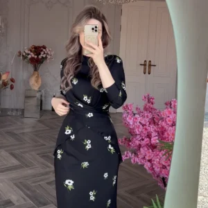 قفطان مغربي فستان للنساء ، طباعة زهور ، رمضان ، العيد ، دبي ، الإسلام ، عربي ، عبايات إسلامية ، مغربي ، فساتين حفلات ، رمضان