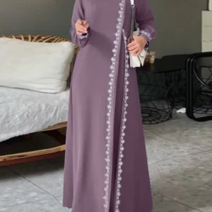 فستان طويل كروشيه من الدانتيل ZANZEA للنساء ، كم طويل ، رقبة دائرية ، قفطان أنيق ، عباية إسلامية ، روب تركي ، فضفاض ، ربيعي