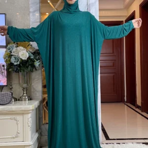 جديد قطعة واحدة رمضان مسلم الصلاة الحجاب ملابس المرأة عادية مقنع عباية غطاء كامل فستان بكم طويل الإسلام دبي رداء متواضع