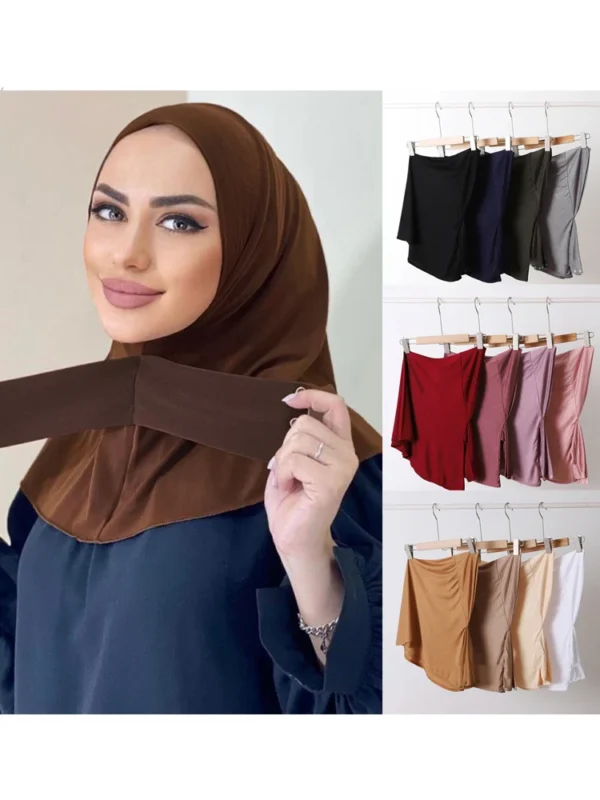 الكلاسيكية الإسلام المرأة جاهزة لارتداء المفاجئة السحابة الحجاب للمرأة غطاء كامل أشرطة رأس وشاح عمامة قبعات Turbante Mujer