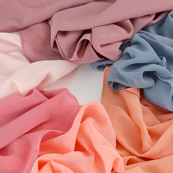 Ramadan Muslim Chiffon Hijabs For Woman Plain Color Headscarf Long Shawl Scarf Women Jersey Hijabs Ladies Islam Voile Hijab - Image 6