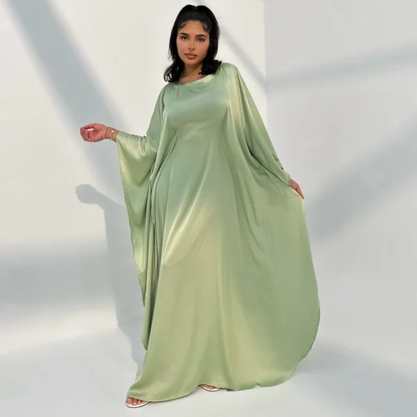 عباية كلاسيكية للنساء ، قماش ساتان ، قفطان جناح خفاش ، ملابس إسلامية مريحة ، فستان إسلامي ، عباية متواضعة ، - Image 2