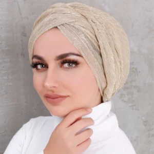 حجاب داخلي إسلامي لامع للنساء، حجاب عمامة فوري للتهوية، قبعات نسائية بتصميم إسلامي خفيف الوزن (31 جرام)
