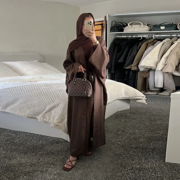 عباية إسلامية للنساء ، رداء كارديجان ، رمضان ، جلابية ، قفطان عربي ، مغربي متواضع ، عبايات دبي ، فساتين إسلامية - Image 4